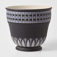 A Wedgwood Tricolor Diced Black Dip Jasperware Jardiniere UK, circa 1890