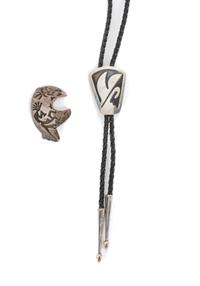 Hopi Overlay Style Bolo and Brooch Height of bolo 1 1/2 inches