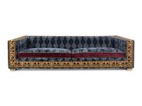 A Contemporary Jumbo Collection Giltwood and Velvet Upholstered Sofa