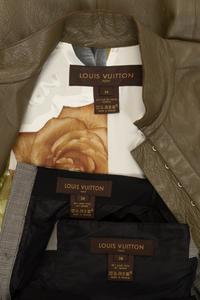 Three Louis Vuitton Pieces: One Leather Coat and One Two-Piece Skirt Ensemble, 2000-10s