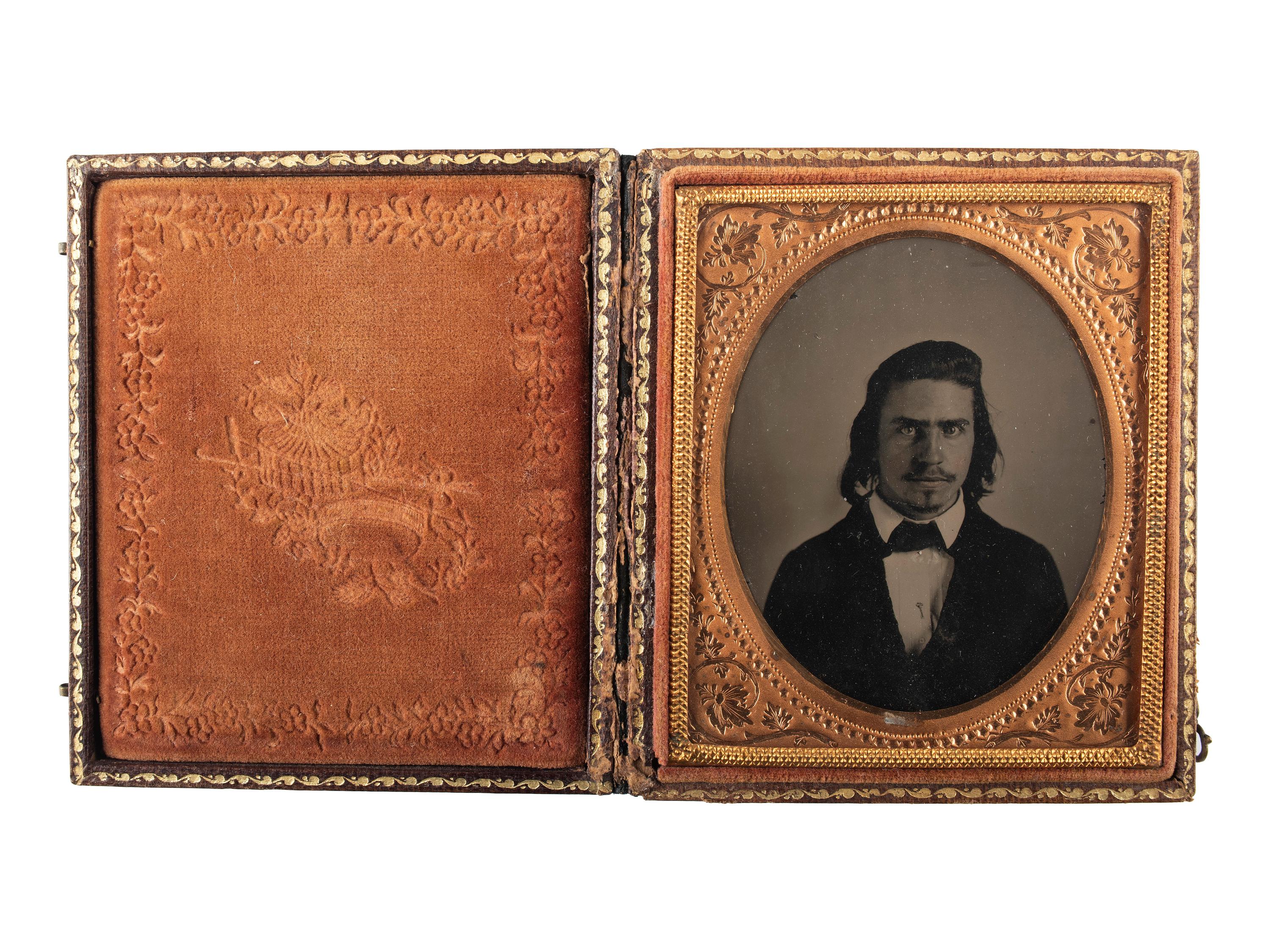 [WESTERN AMERICANA]. A group of 2 sixth plate ambrotypes of possible Texan/Mexican subjects.