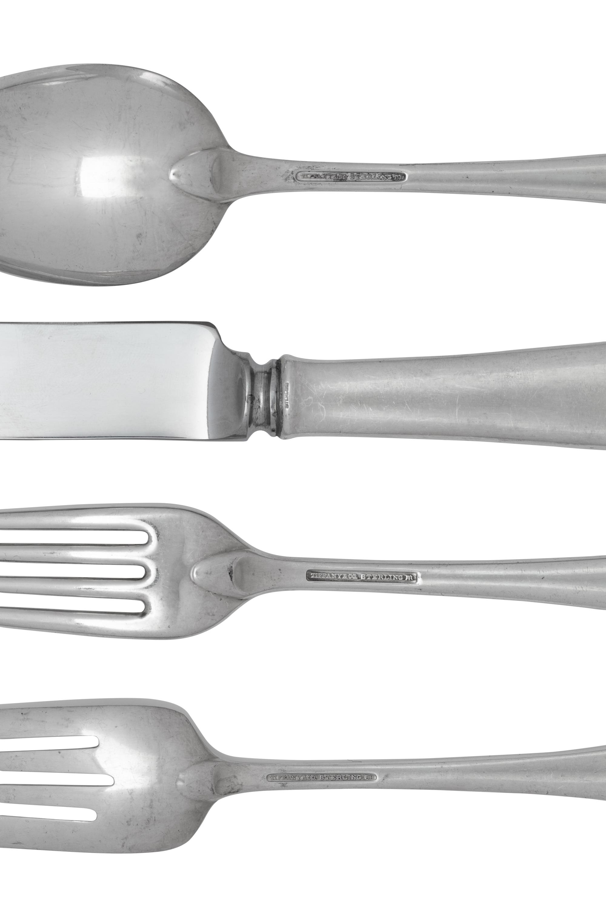 A Tiffany and Co. Faneuil Silver Flatware Set