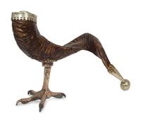 An Anthony Redmile Ram's Horn on Silver-Plate Claw Foot