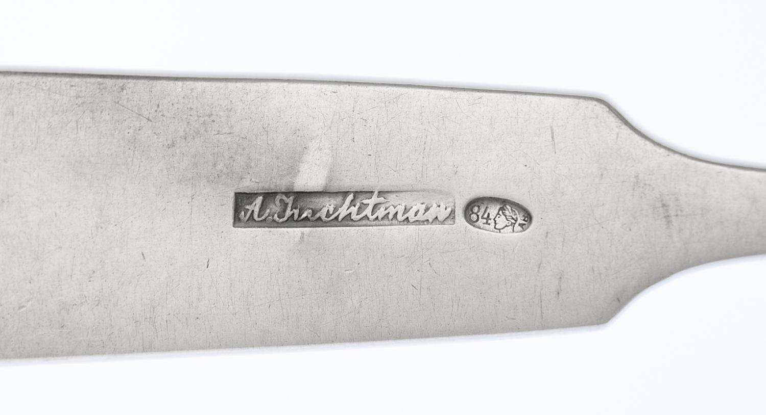 A Large Collection of Russian Silver Flatware Articles
