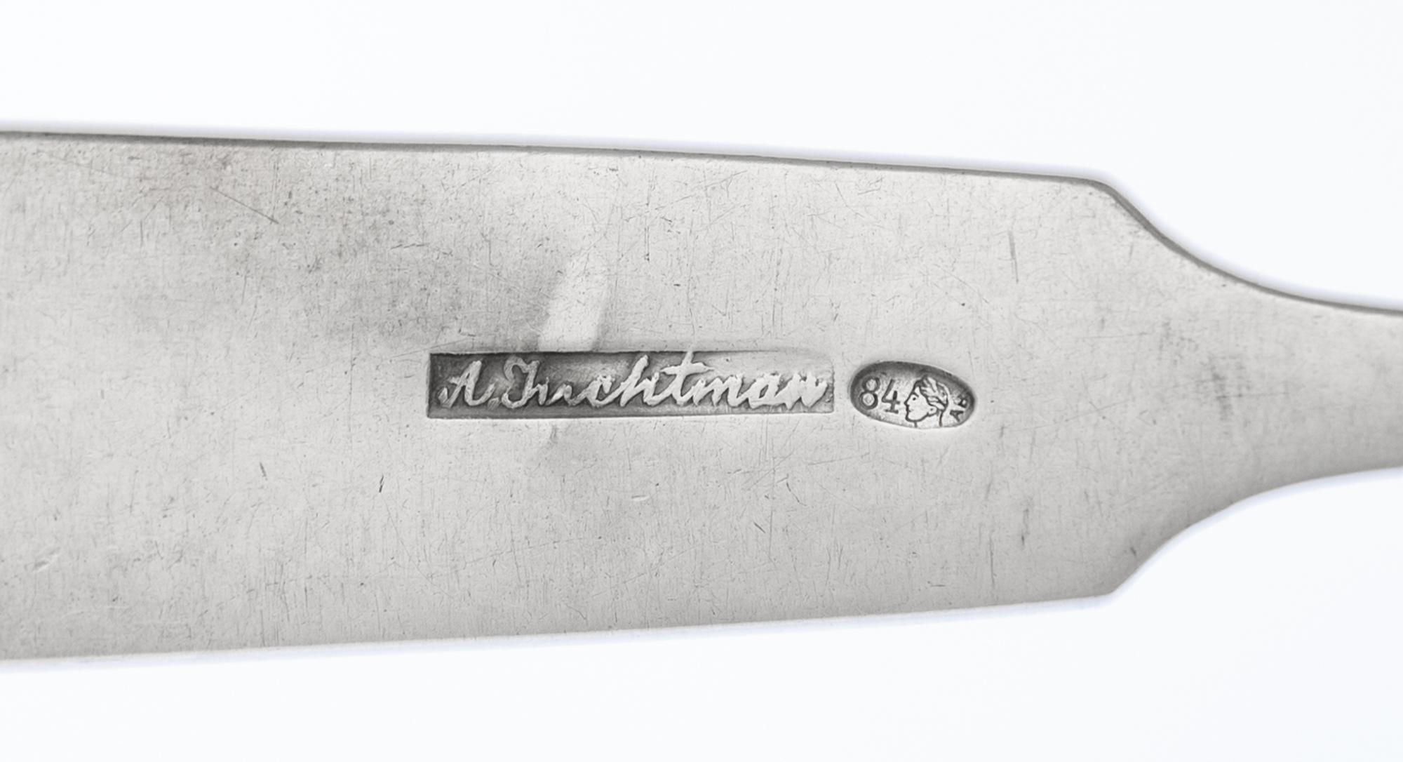 A Large Collection of Russian Silver Flatware Articles
