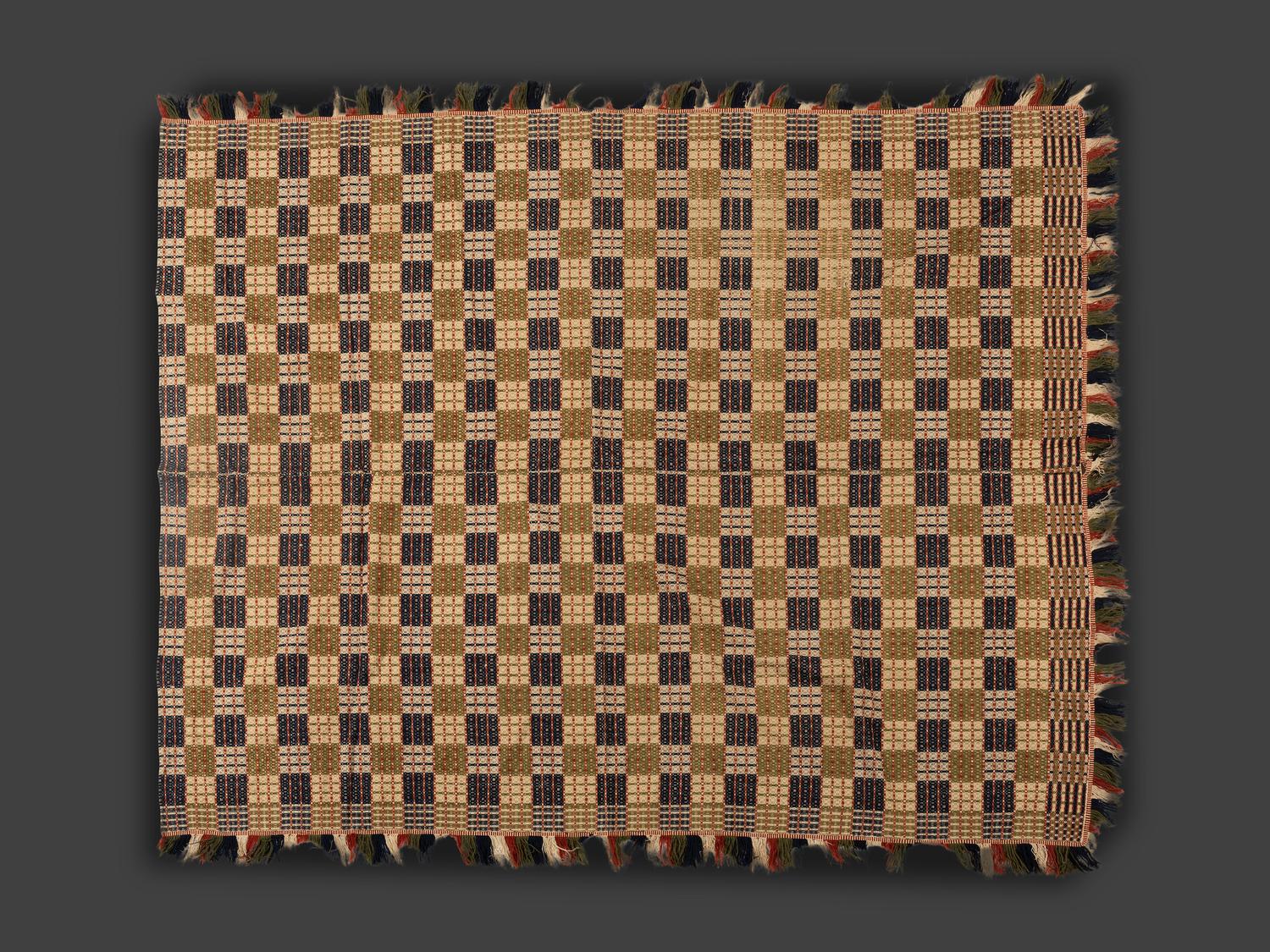 Two Woven Coverlets and a Pair of Woven Runners