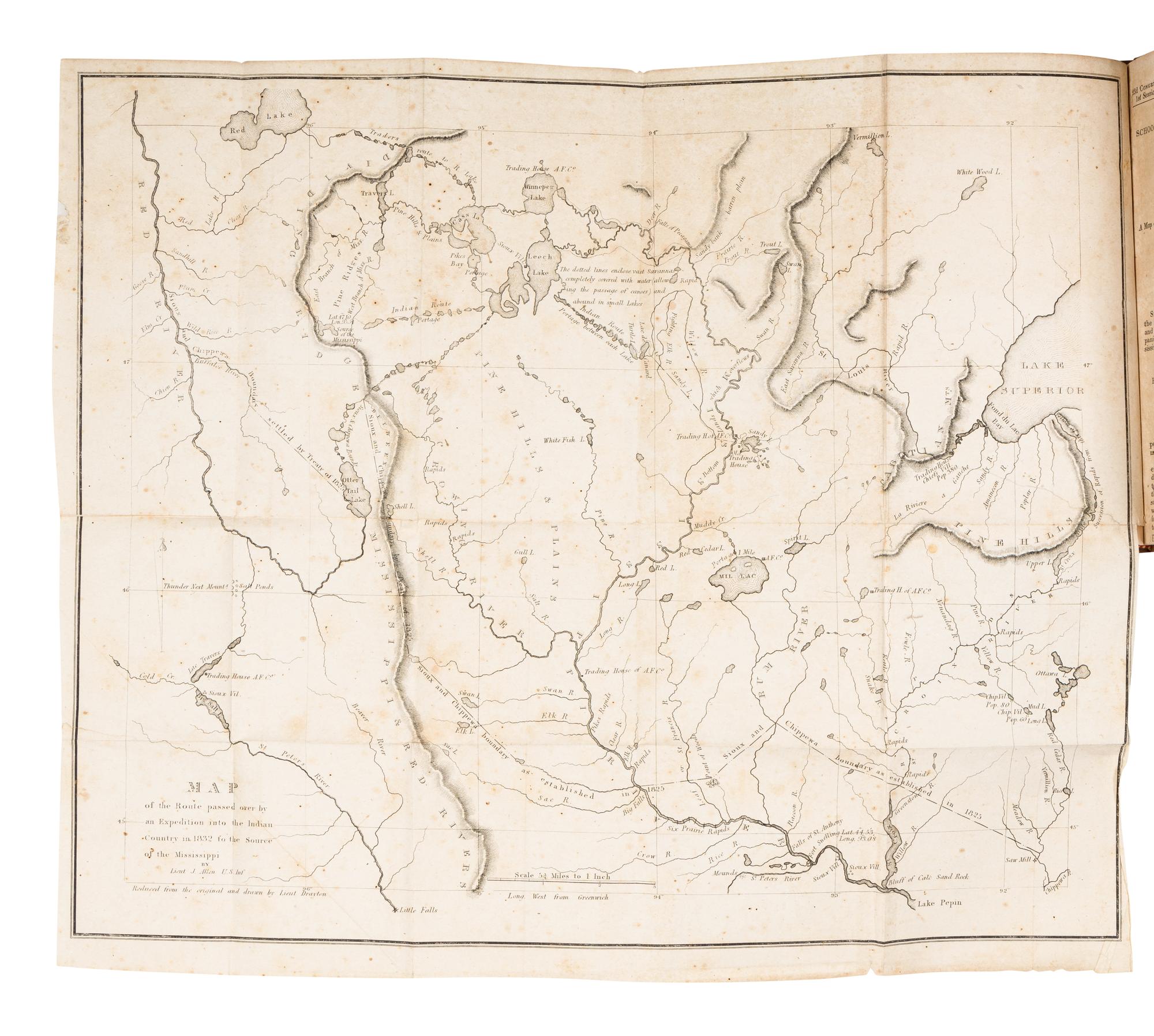 SCHOOLCRAFT, Henry Rowe (1793-1864) and James ALLEN (1806-1846). Expedition to Northwest Indians. Washington: N.p., 1834.