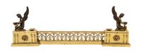 An Empire Style Polished Brass and Bronze Fire Guard, Width 40 inches.