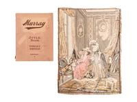 [ART AND ADVERTISING] A diverse assortment of ephemera including razor blades, advertising cards from the Chicago World's Fair, Murray's catalog of horse-drawn vehicles from 1912, red trading stamps, and more.
