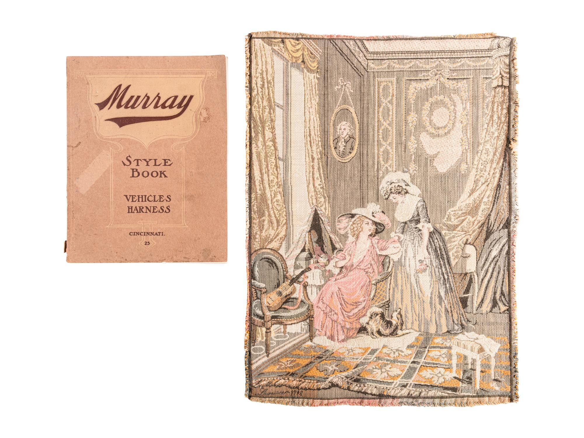[ART AND ADVERTISING] A diverse assortment of ephemera including razor blades, advertising cards from the Chicago World's Fair, Murray's catalog of horse-drawn vehicles from 1912, red trading stamps, and more.