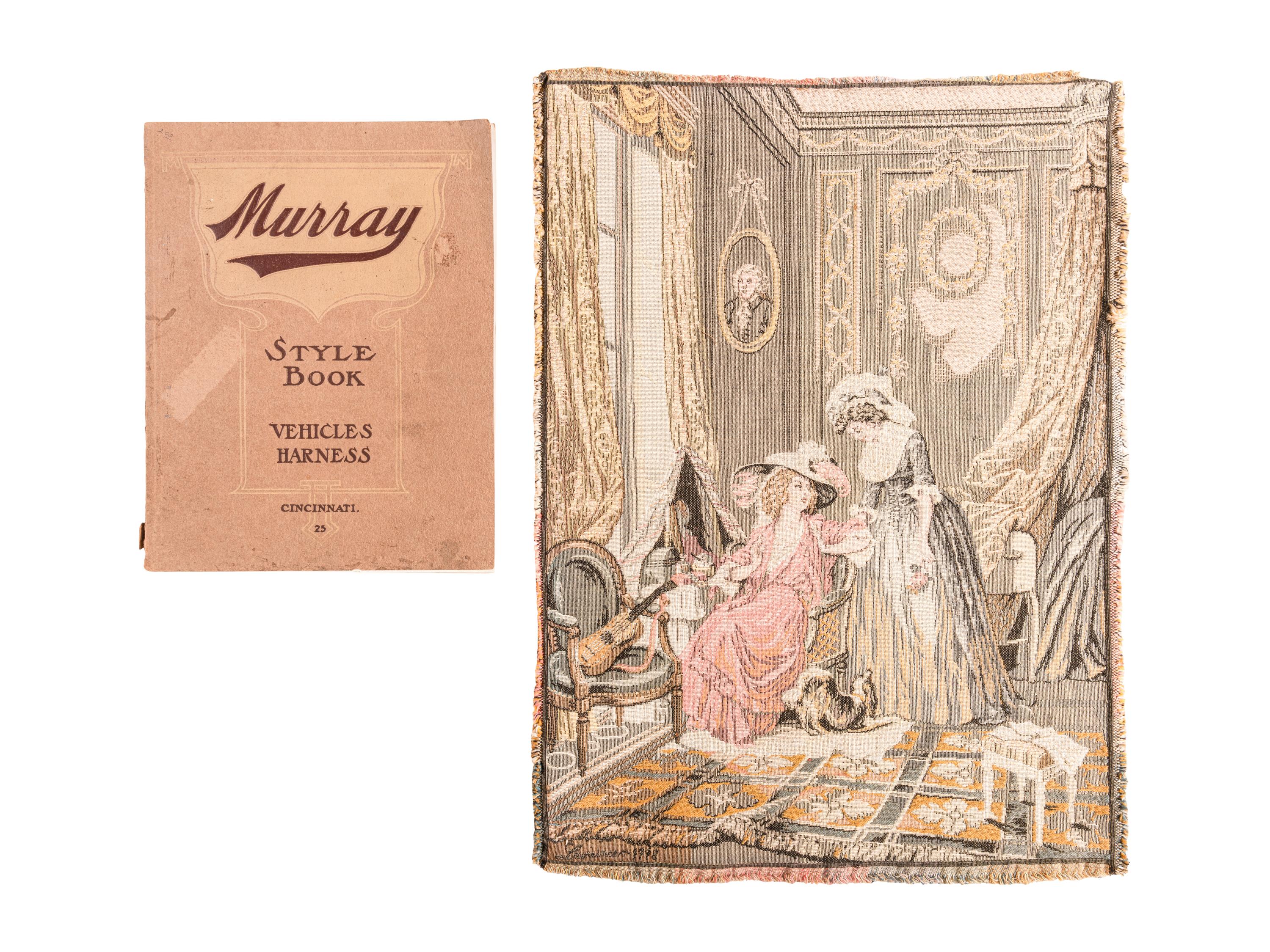 [ART AND ADVERTISING] A diverse assortment of ephemera including razor blades, advertising cards from the Chicago World's Fair, Murray's catalog of horse-drawn vehicles from 1912, red trading stamps, and more.