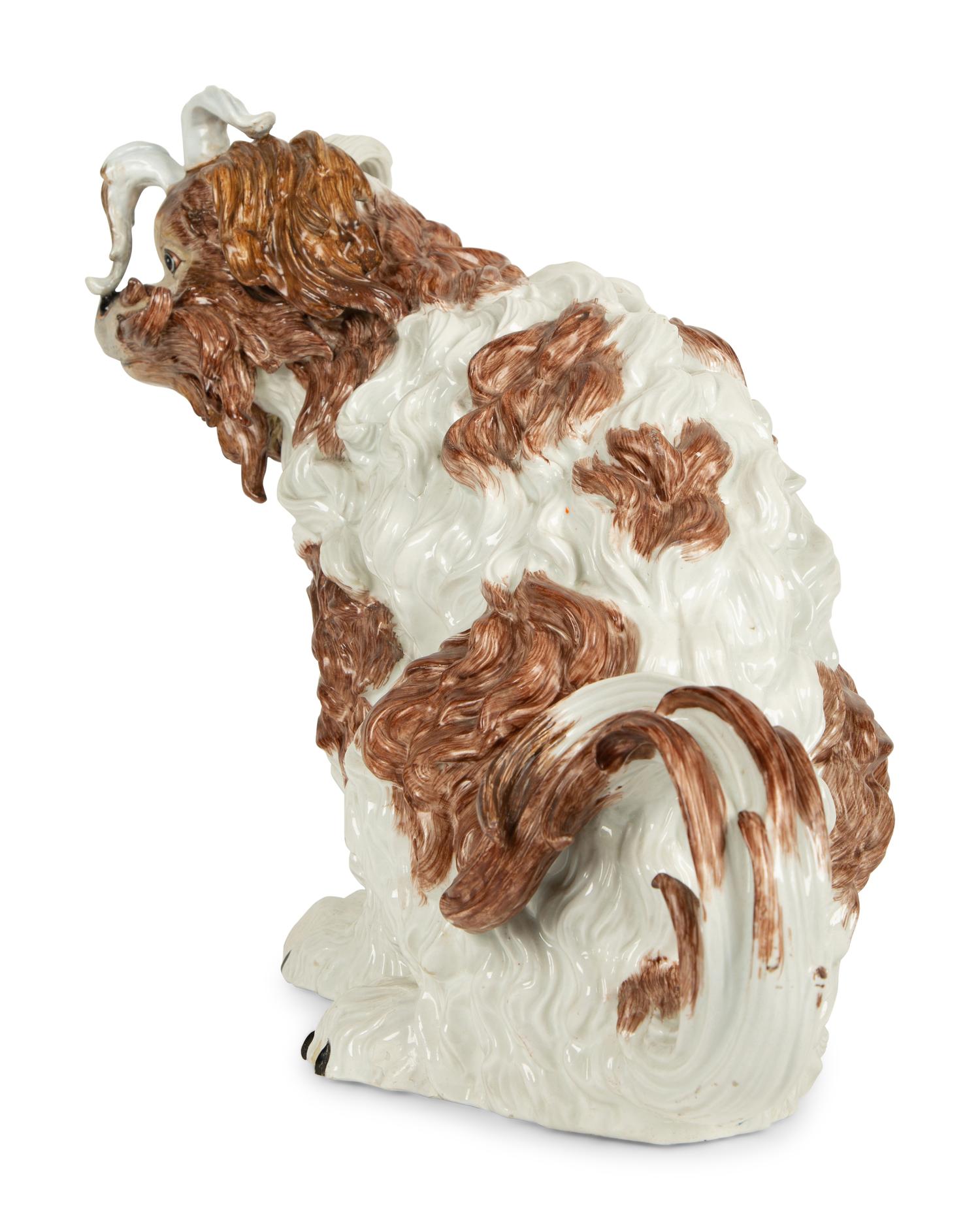 A Dresden Porcelain Bolognese Hound — CIRCA 1900
