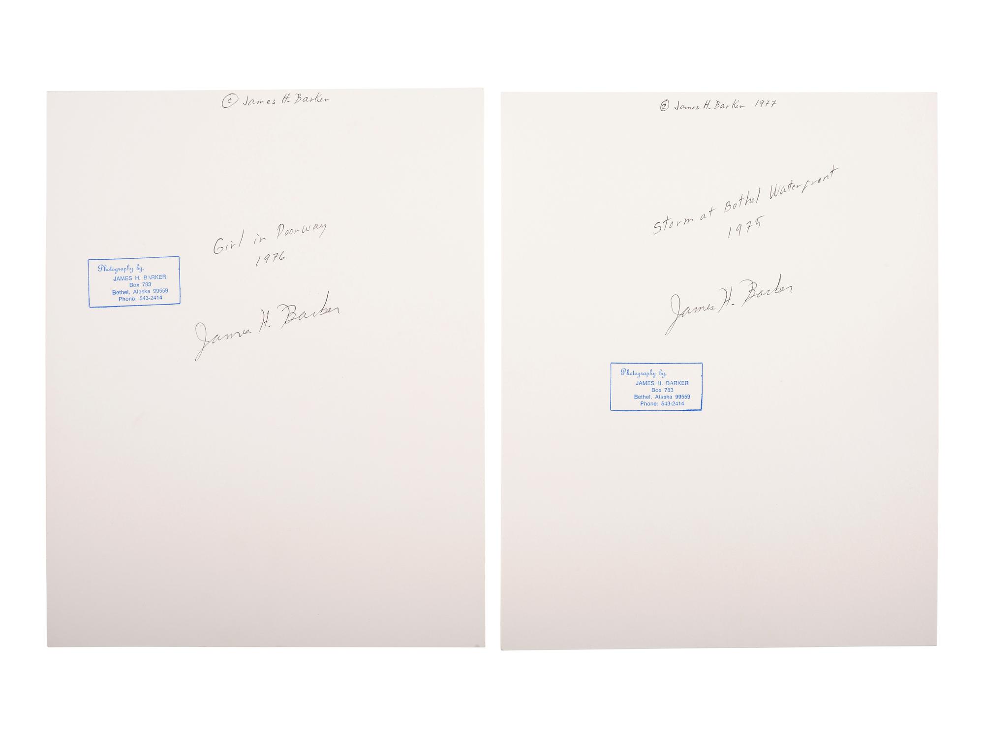 BARKER, James H., photographer. Kuskokwim: An Alaskan Portfolio . [Bethel, AK]: James H. Barker, 1977.