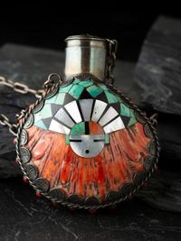 Award Winning Kewa or Zuni Mosaic Inlay Spiny Oster Shell Canteen