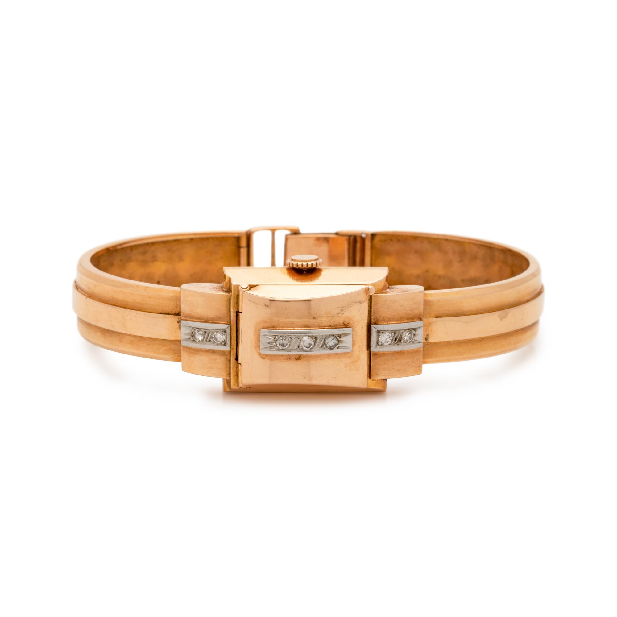 ROSE GOLD AND DIAMOND SURPRISE WRISTWATCH