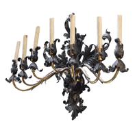 A Brass and Iron Seven Arm Wall Sconce, United States, Circa 1930,