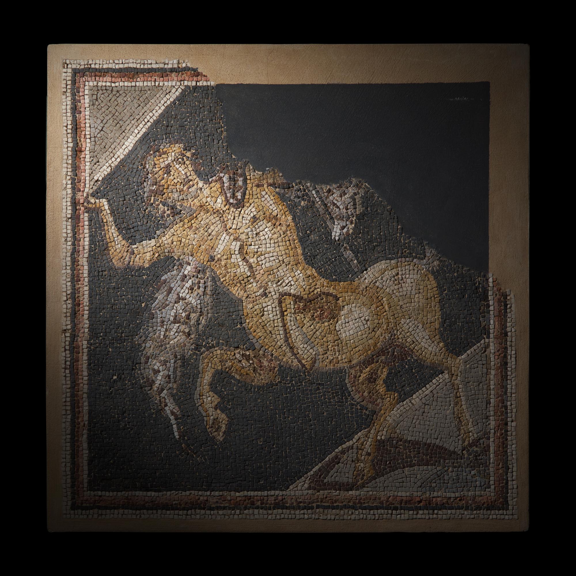 A Roman Style Stone Mosaic Panel with a Centaur
