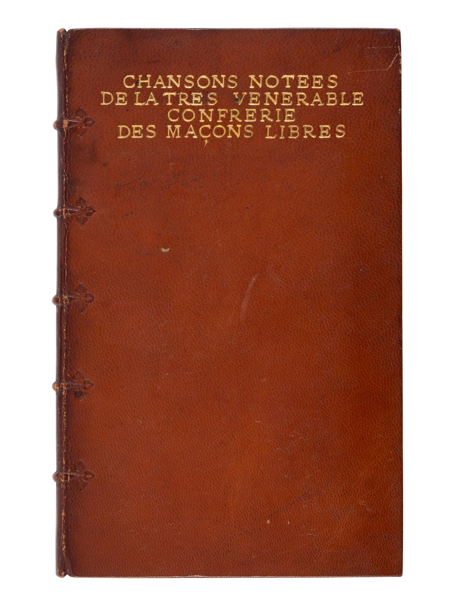 [Fine Binding] [Cockerell, Douglas] Naudot, Jacques Christophe. Chansons notées de la très vénérable confrérie des Maçons libres...