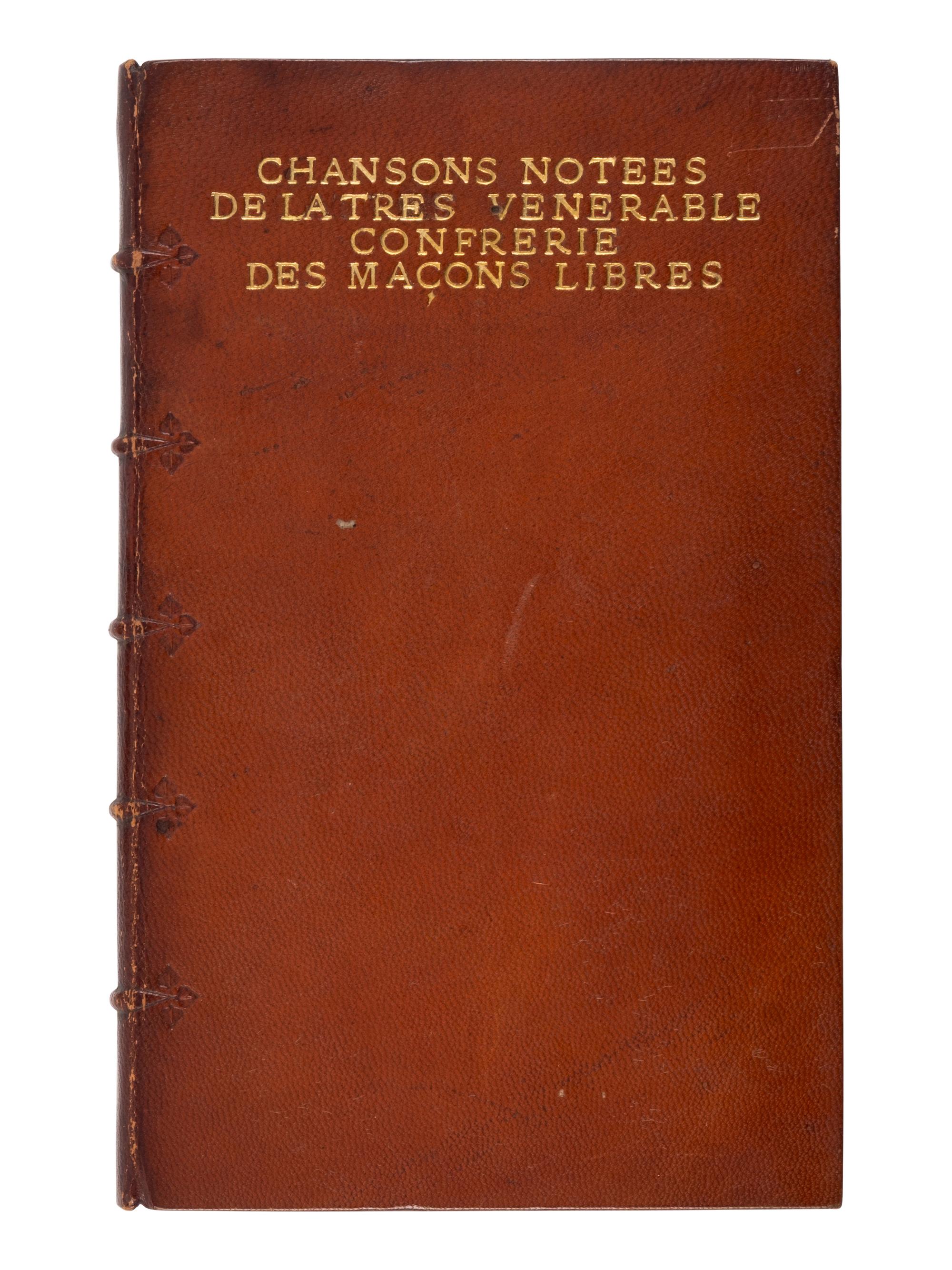 [Fine Binding] [Cockerell, Douglas] Naudot, Jacques Christophe. Chansons notées de la très vénérable confrérie des Maçons libres...