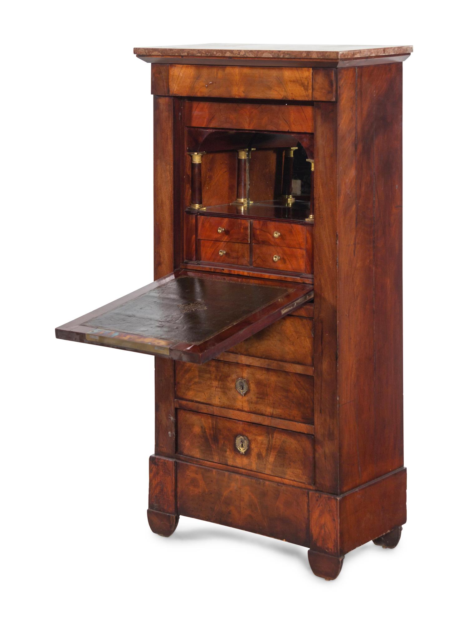 An Empire Mahogany Secrétaire à Abattant