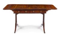 A Regency Style Mahogany Sofa Table Height 27 1/2 x width 58 1/2 x depth 25 inches. — 19TH CENTURY