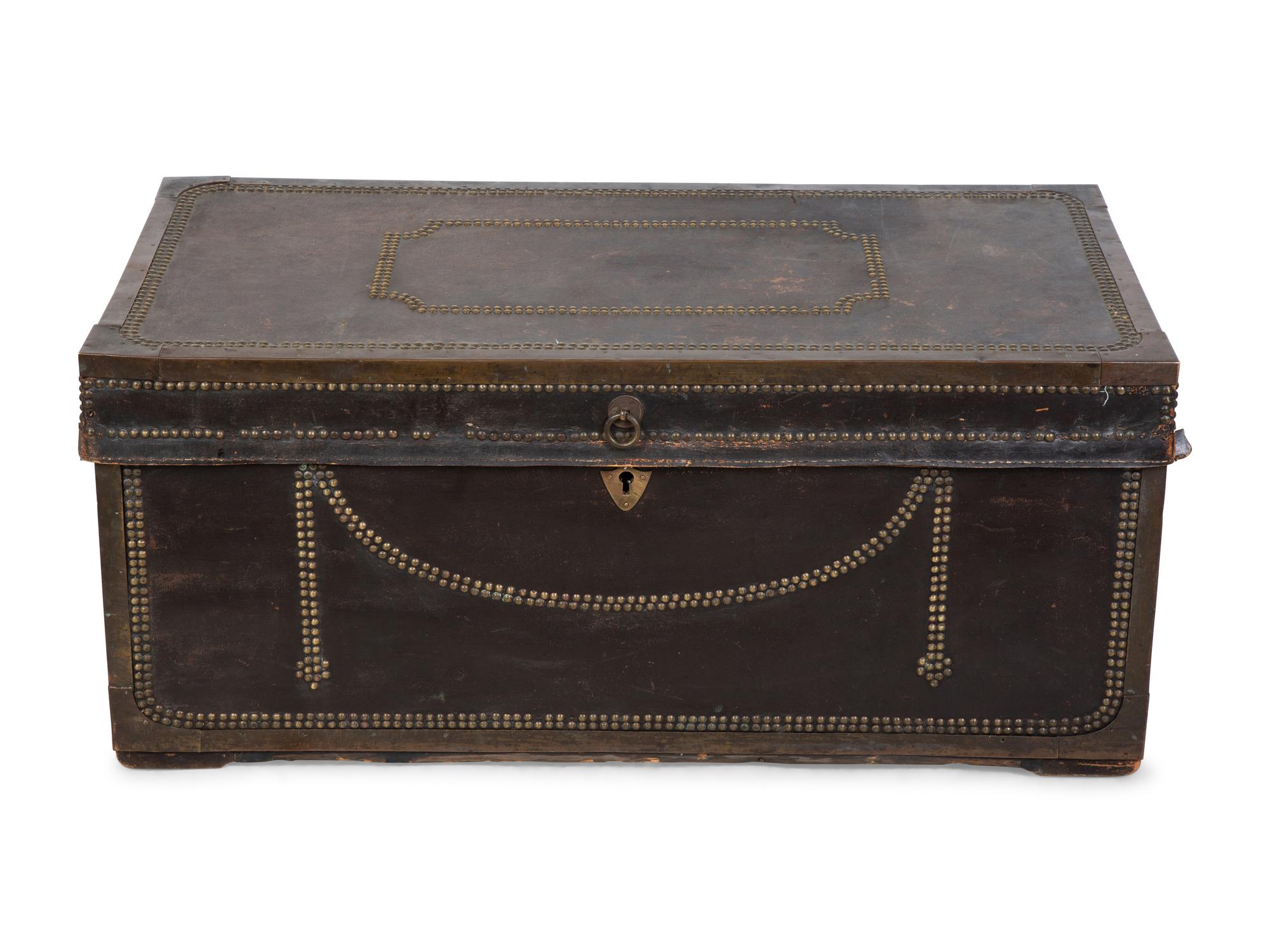 A Continental Brass-Mounted Trunk — EARLY 20TH CENTURY
