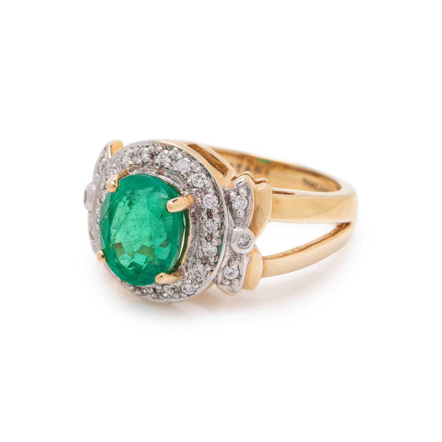 EMERALD AND DIAMOND RING