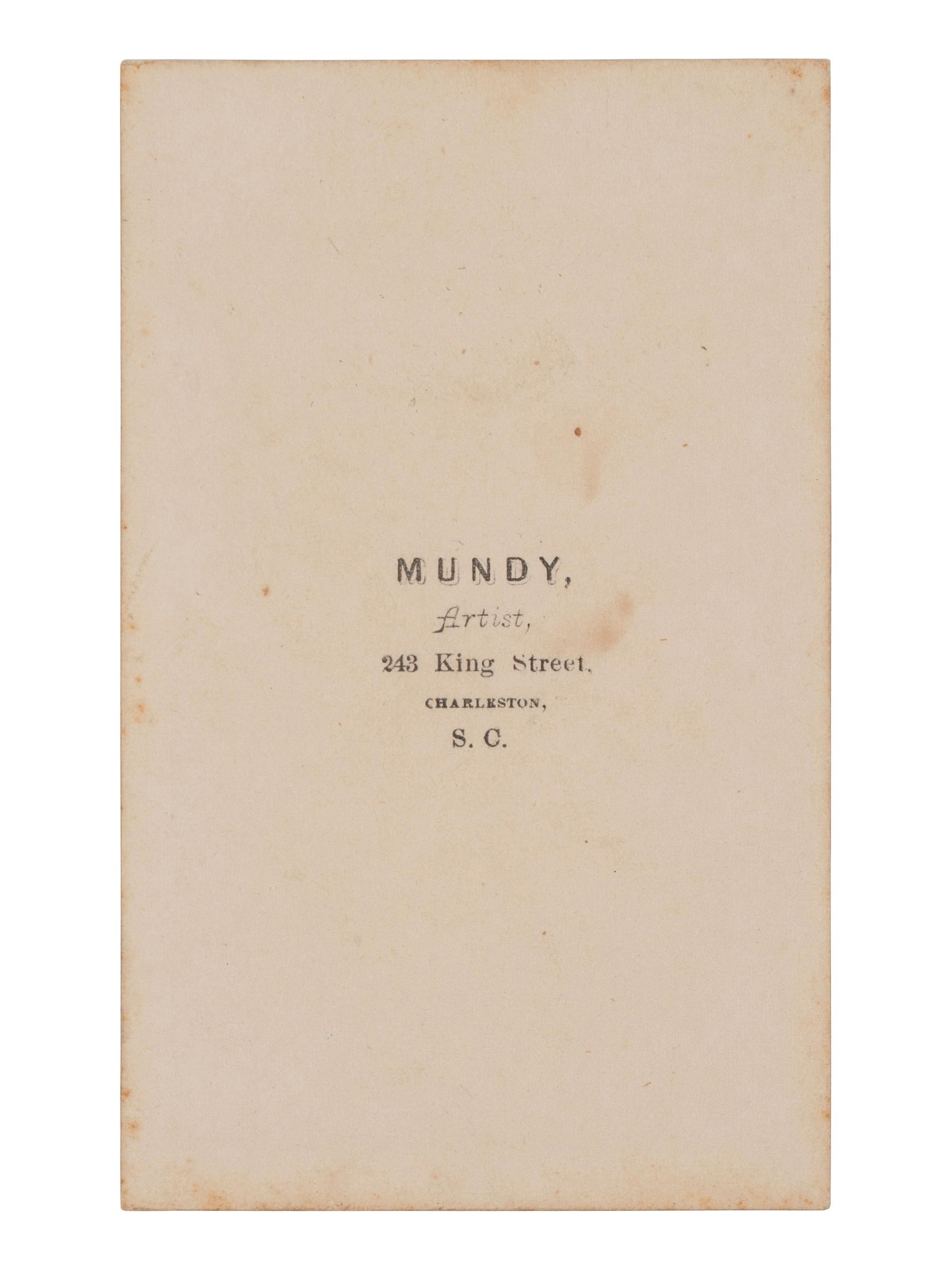 [CIVIL WAR]. CDV of Captain Thomas Howle, 8th South Carolina Infantry, KIA Antietam. Charleston, SC: Mundy, n.d.