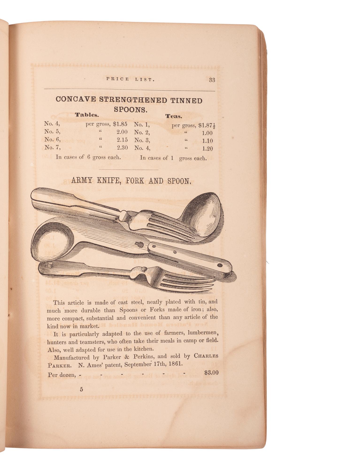 Price List of Articles Manufactured by Charles Parker . Hartford, CT: Case, Lockwood and Company, 1862.