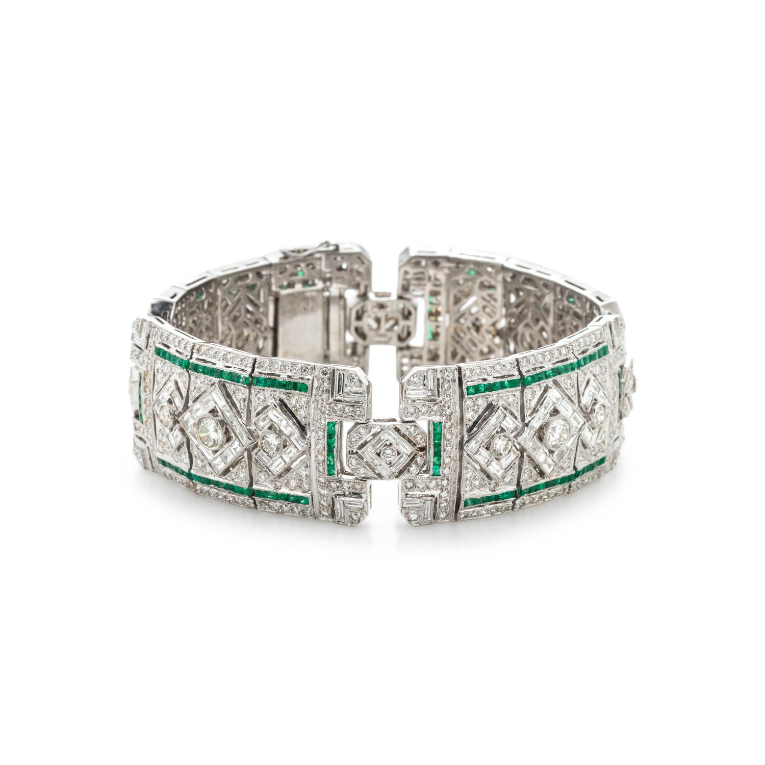 DIAMOND AND EMERALD BRACELET