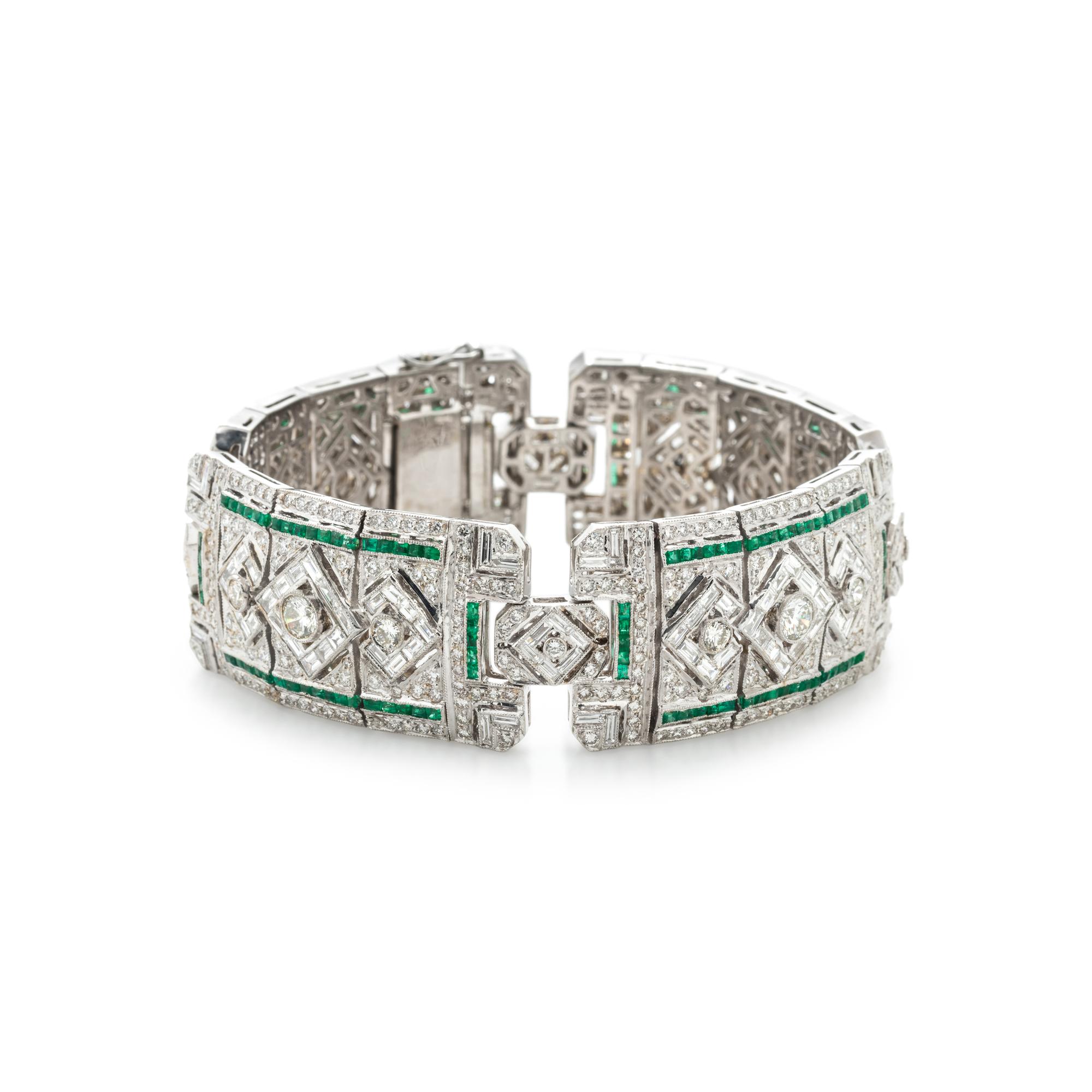 DIAMOND AND EMERALD BRACELET