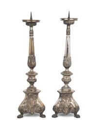 A Pair of Silver-Plate Pricket Sticks