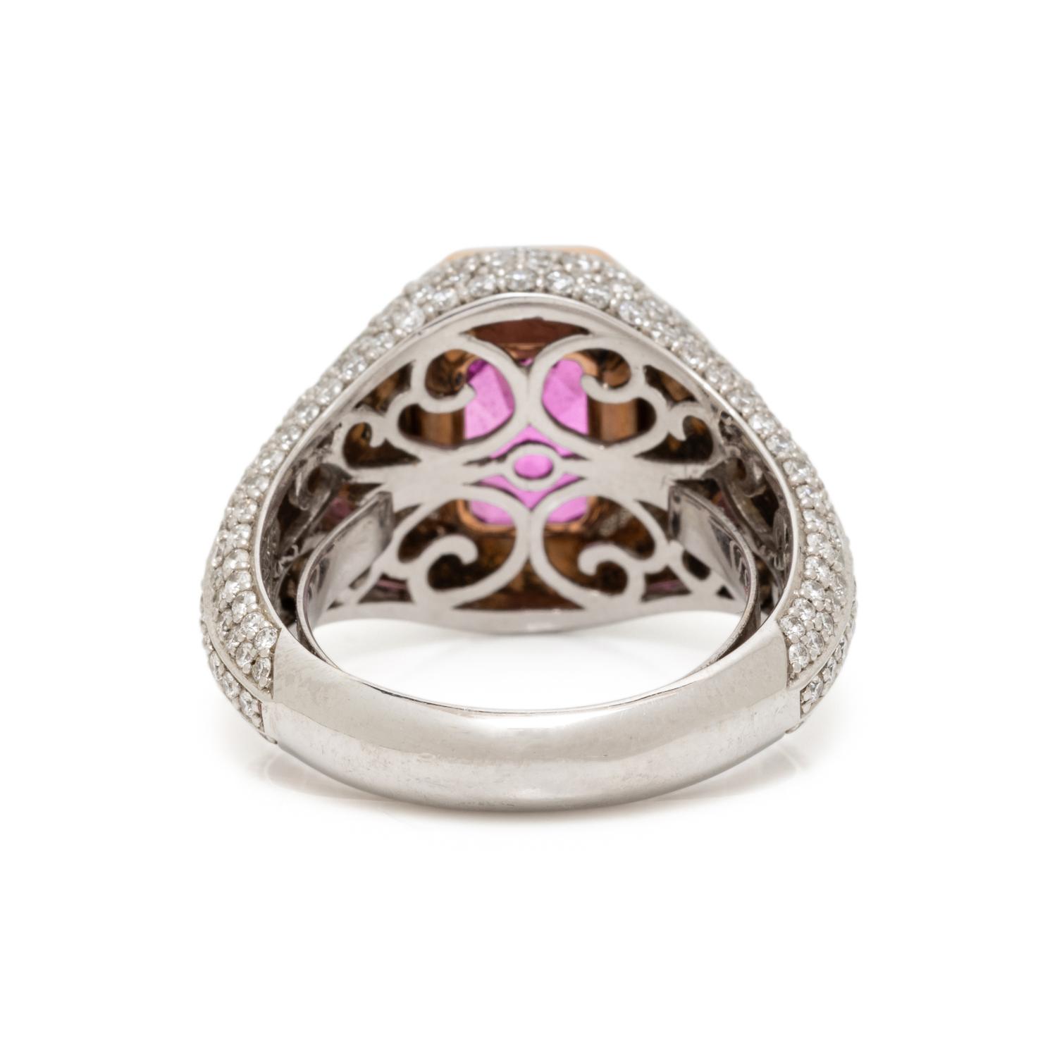 PINK SAPPHIRE AND DIAMOND RING