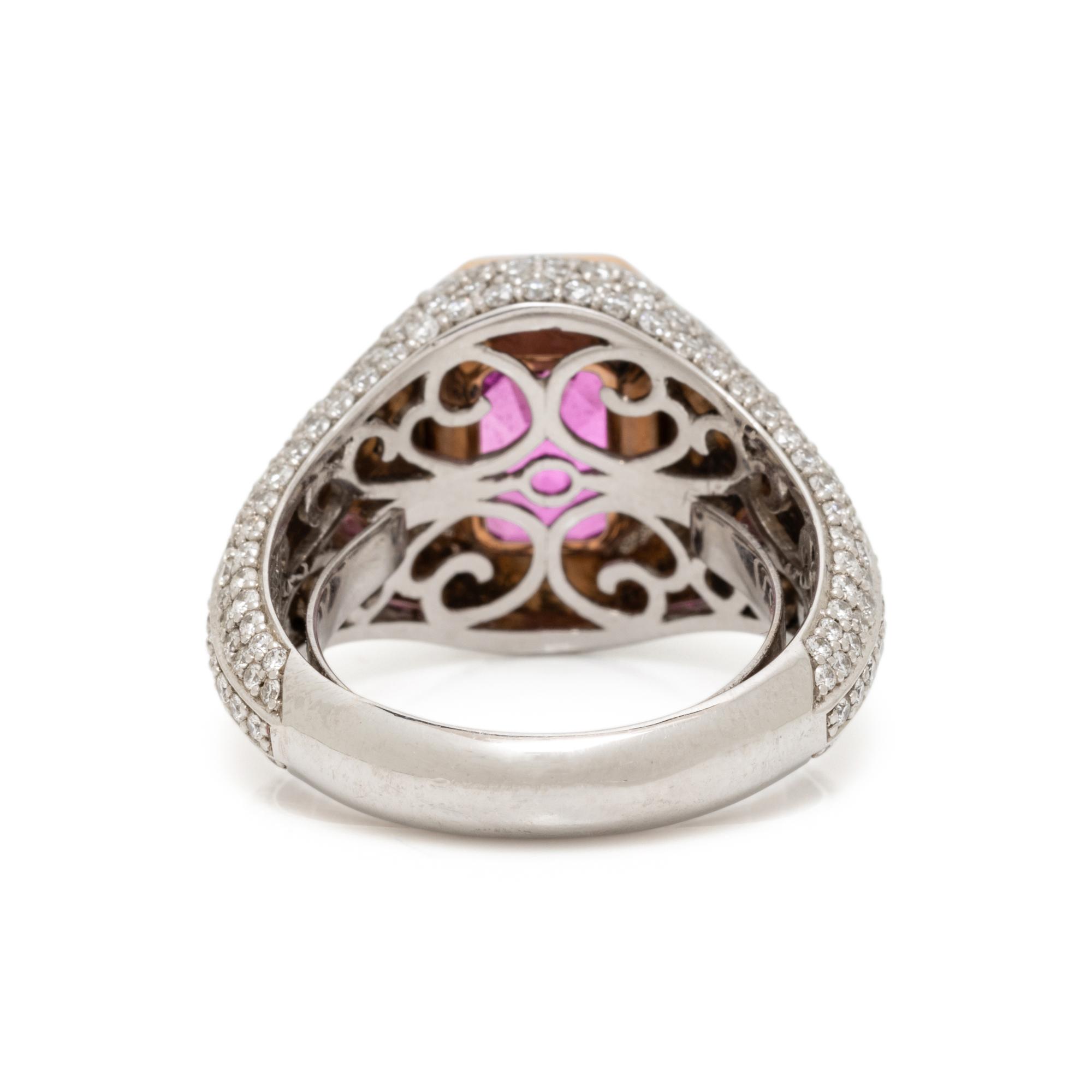 PINK SAPPHIRE AND DIAMOND RING