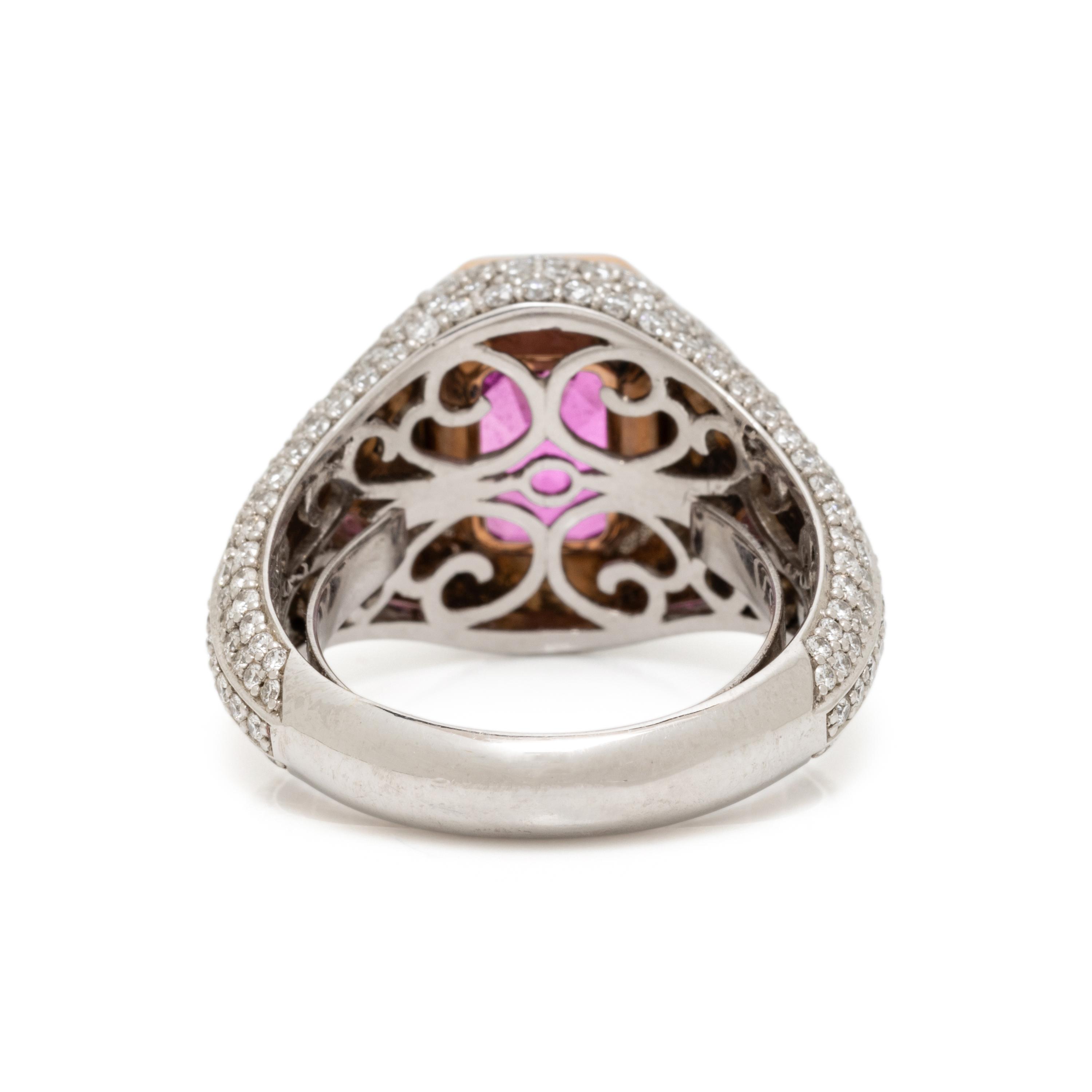 PINK SAPPHIRE AND DIAMOND RING