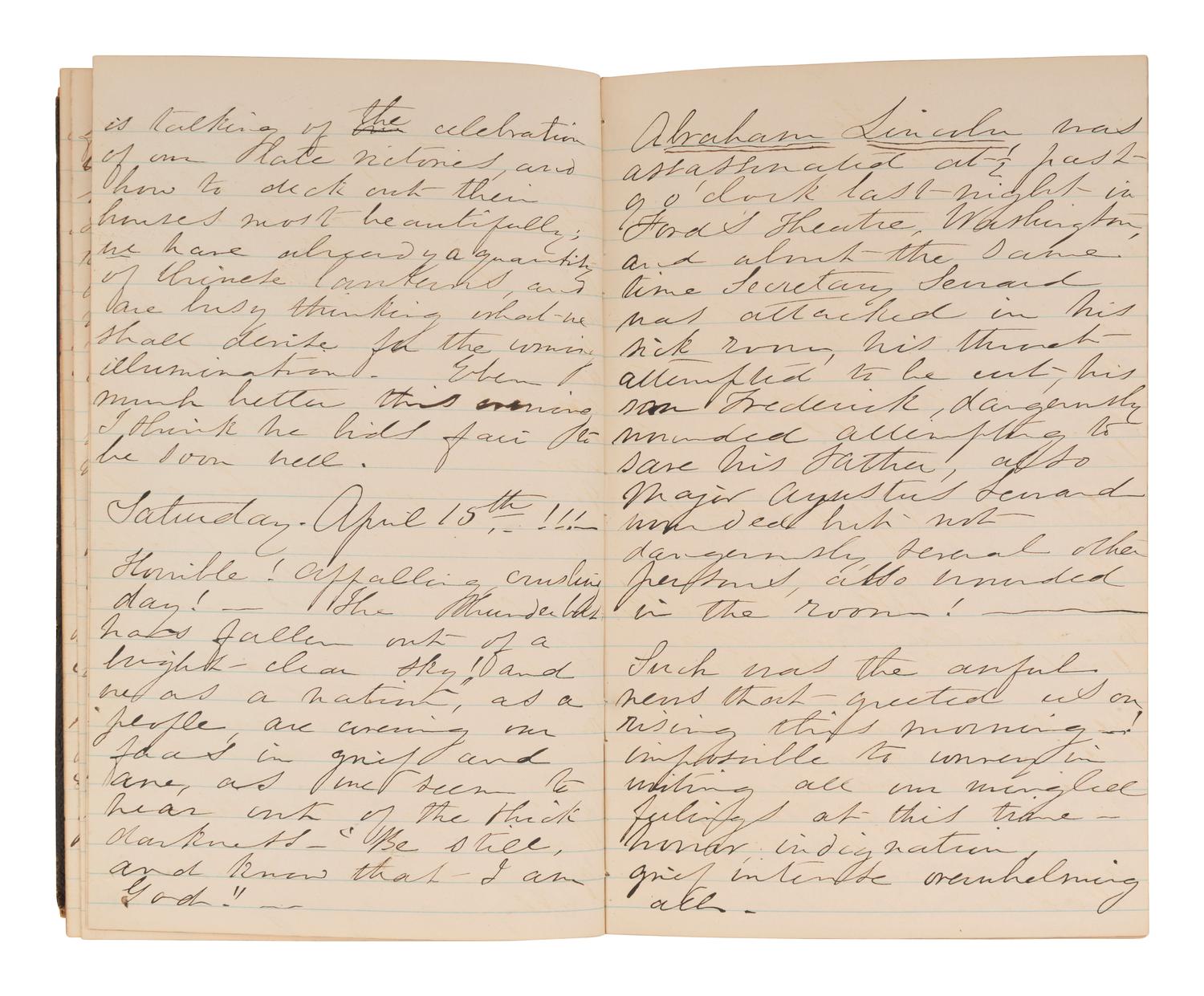 [CIVIL WAR]. BLATCHFORD, Caroline A. (1817-1901). A group of 4 Civil War-era diaries written by Caroline Appleton Blatchford, including discussion of prominent New York families, the ongoing war, and work with the Women's Central Relief Association.