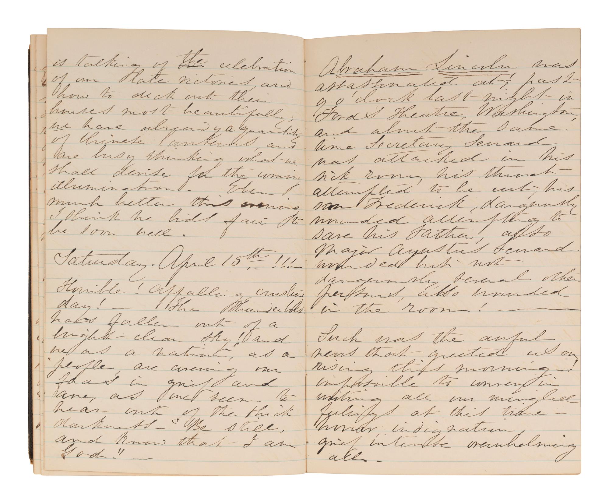 [CIVIL WAR]. BLATCHFORD, Caroline A. (1817-1901). A group of 4 Civil War-era diaries written by Caroline Appleton Blatchford, including discussion of prominent New York families, the ongoing war, and work with the Women's Central Relief Association.