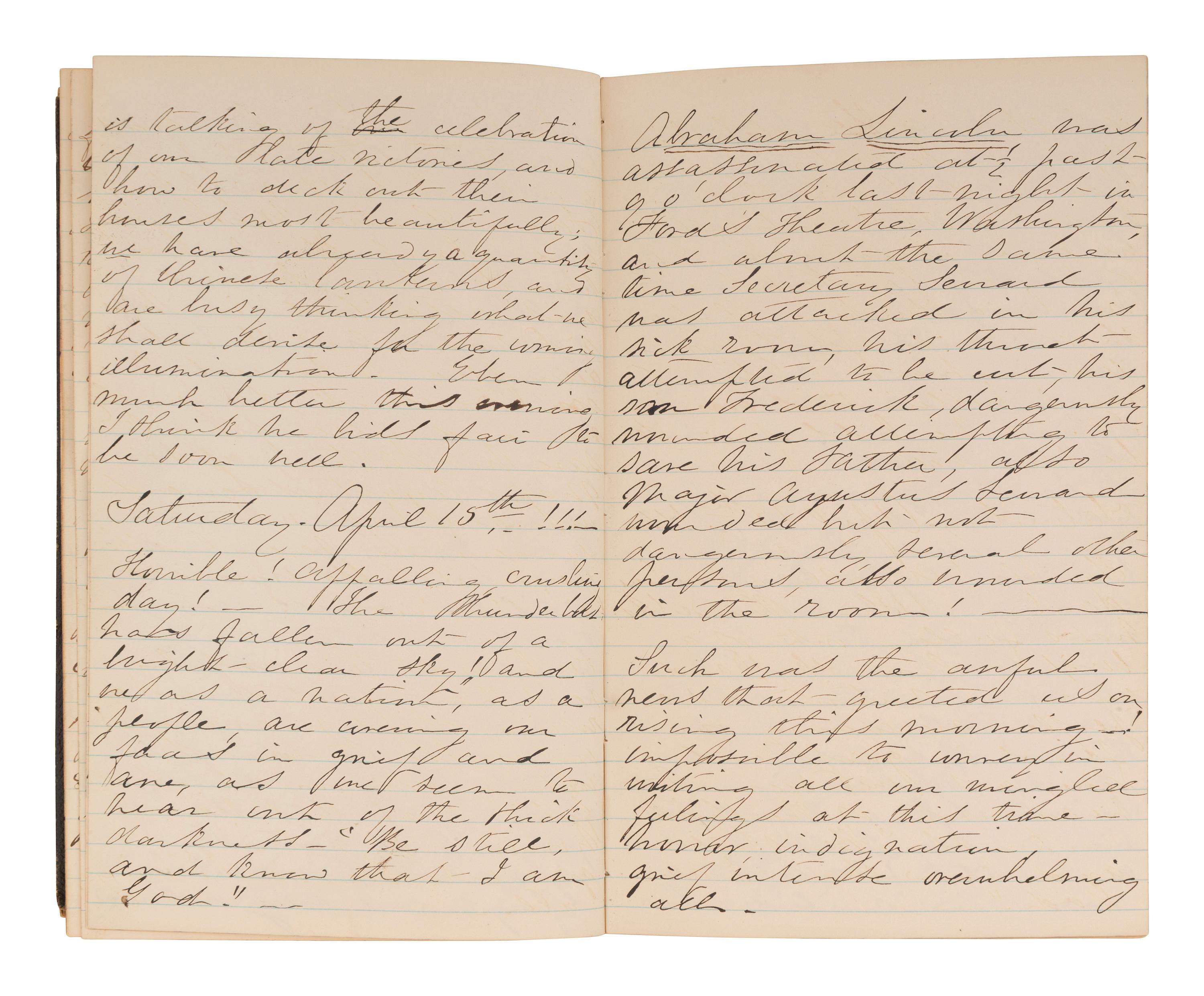 [CIVIL WAR]. BLATCHFORD, Caroline A. (1817-1901). A group of 4 Civil War-era diaries written by Caroline Appleton Blatchford, including discussion of prominent New York families, the ongoing war, and work with the Women's Central Relief Association.