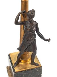 A Pair of Gilt and Patinated Bronze Figures of Diana and Apollo
