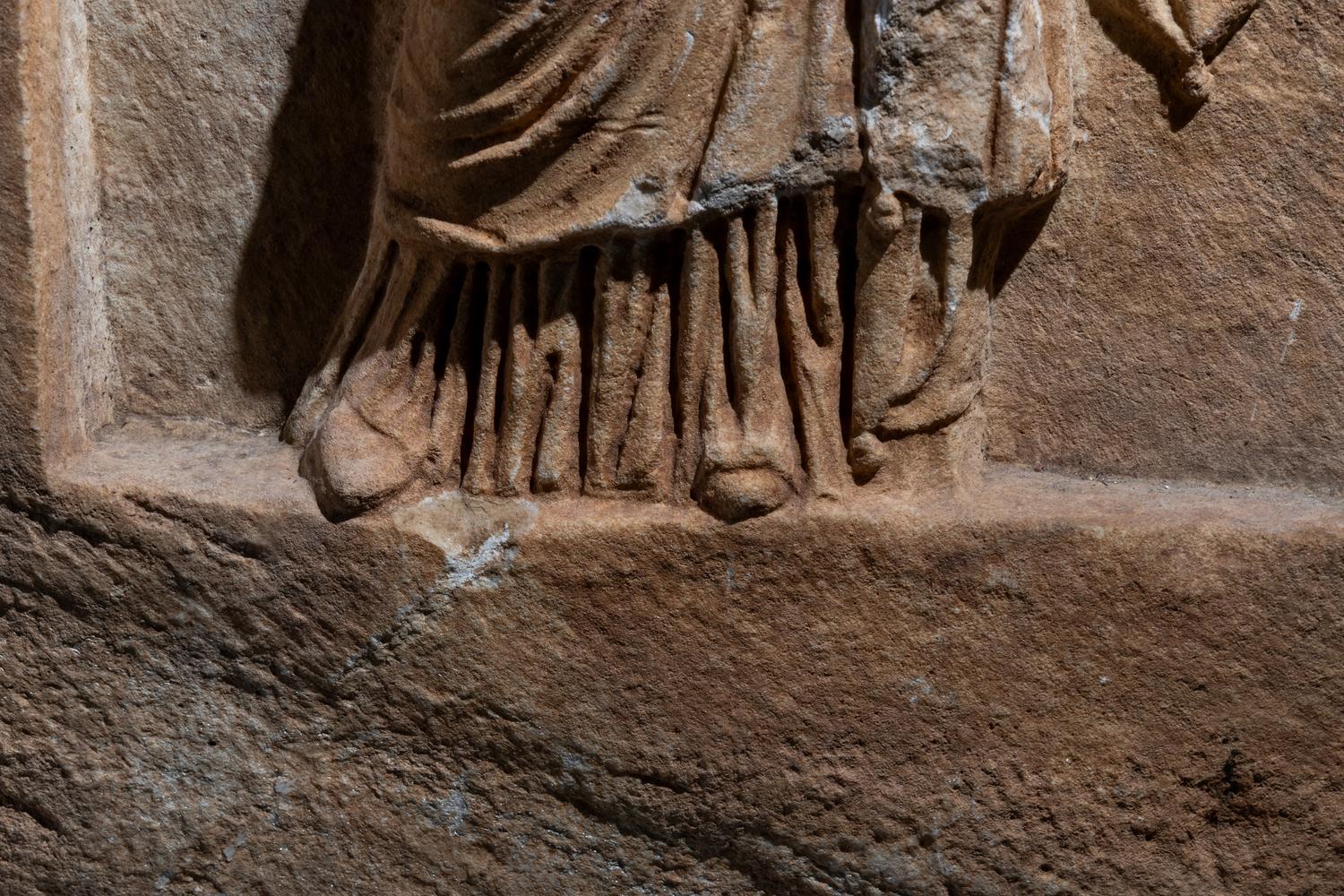 A Roman Marble Funerary Relief Fragment