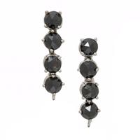 Rock Crystal Quartz, Black Diamond, and Diamond Earrings