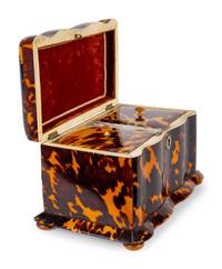 A Victorian Tortoiseshell Tea Caddy — LATE 19TH CENTURY
