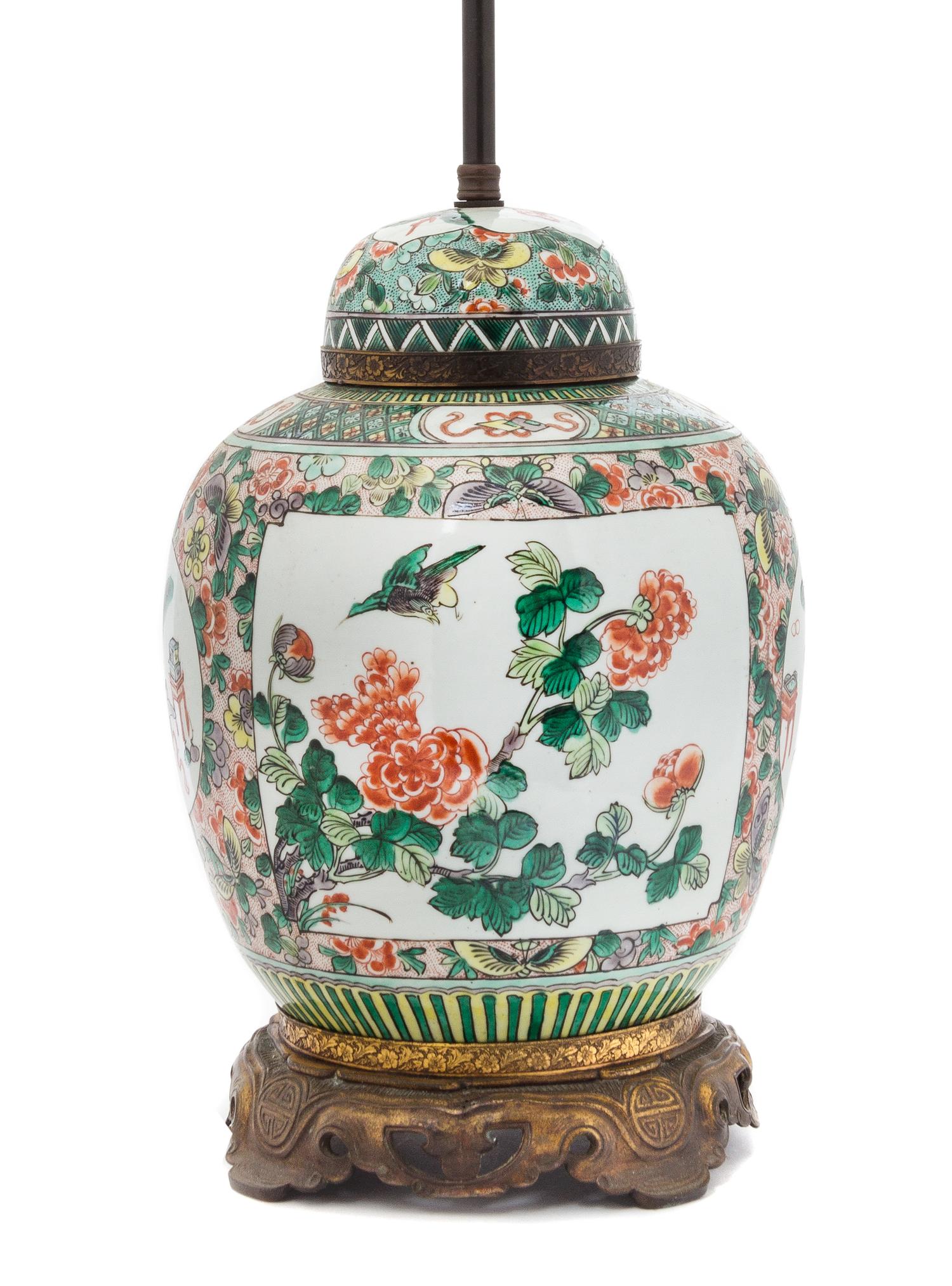 Two Porcelain Vases Height of taller 25 3/4 inches overall.