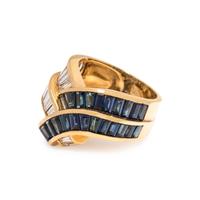 CHARLES KRYPELL, SAPPHIRE AND DIAMOND RING