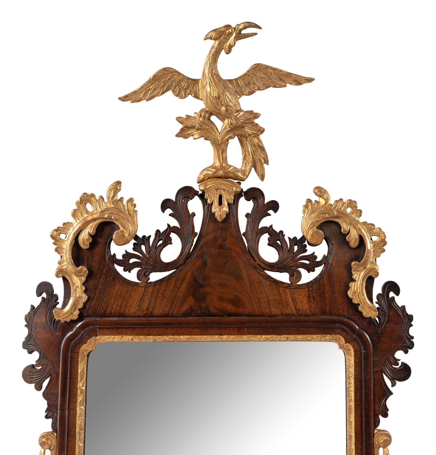 A George III Mahogany and Parcel Gilt Mirror