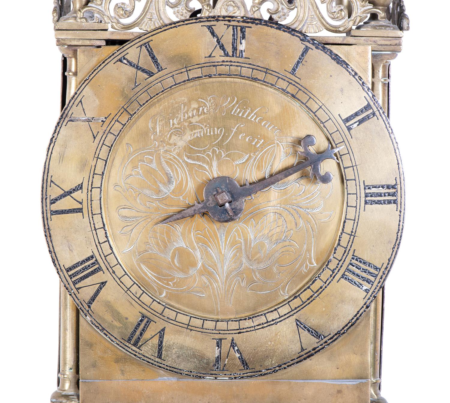 An English Incised Brass Lantern Bracket Clock, 17th Century