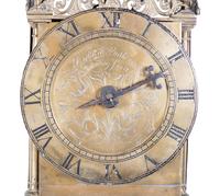 An English Incised Brass Lantern Bracket Clock, 17th Century