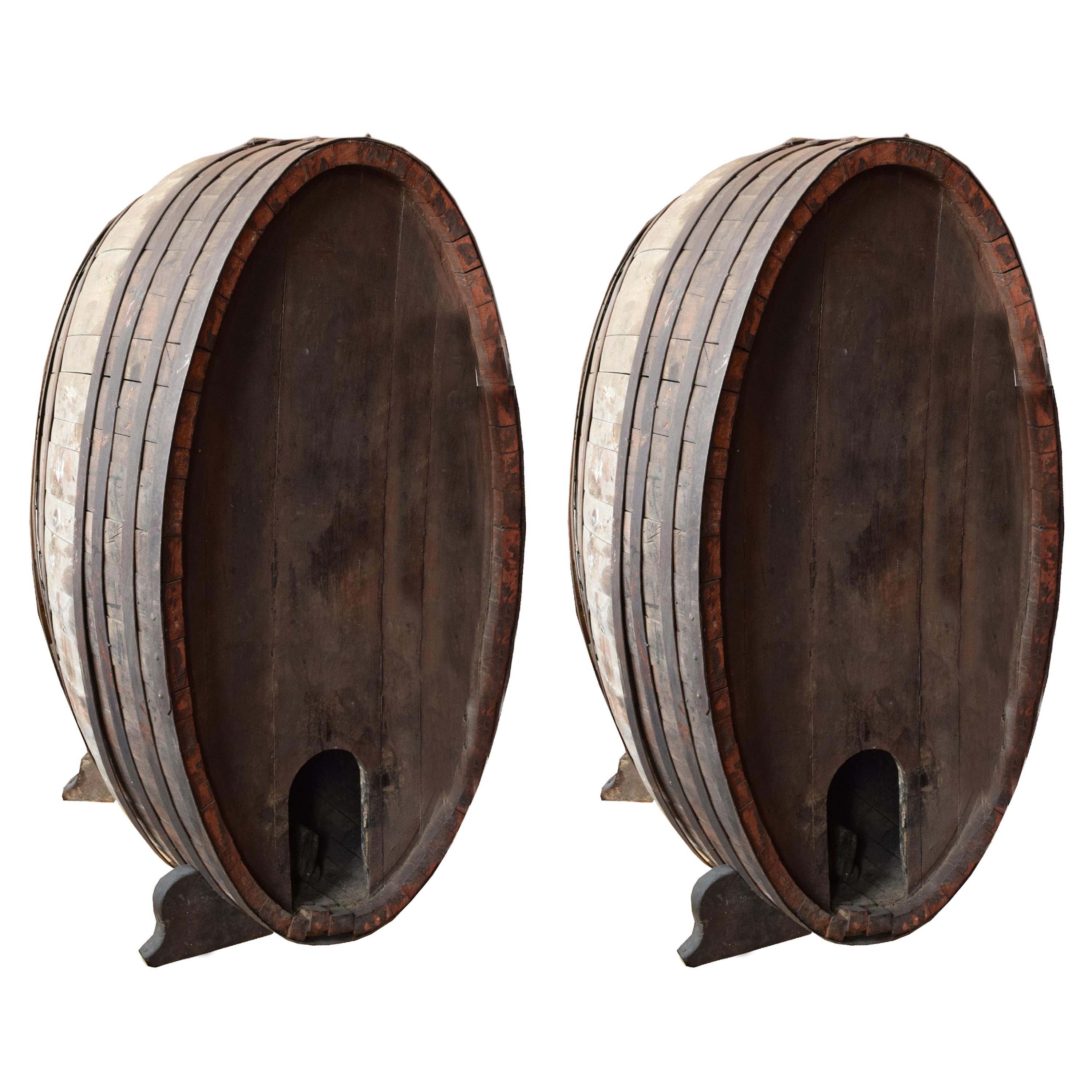 A Pair of Olive Oil Casks 39" W x 48" D x 77.5" H — Italy, 20th Century