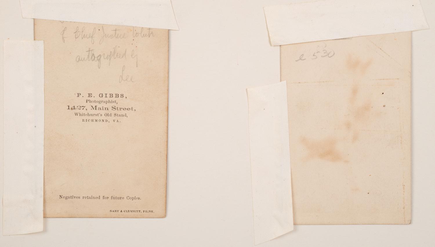 [CIVIL WAR]. CDVs signed by Robert E. LEE and Ulysses S. GRANT.