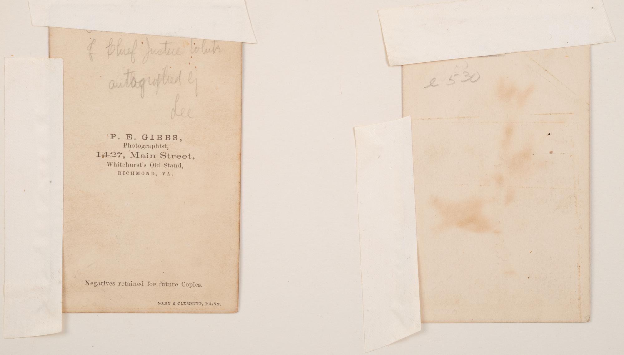 [CIVIL WAR]. CDVs signed by Robert E. LEE and Ulysses S. GRANT.